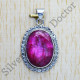 Corundum Ruby Gemstone Pure 925 Sterling Silver Stylish Jewelry Pendant SJWP-595