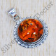 Classic Look Jewelry 925 Sterling Silver Amber Gemstone Exclusive Pendant SJWP-597