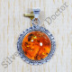 Classic Look Jewelry 925 Sterling Silver Amber Gemstone Exclusive Pendant SJWP-597