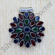 Traditional Jewelry Sapphire And Multi Gemstones Genuine 925 Sterling Silver Pendant  SJWP-603