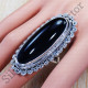 Ancient Look Jewelry Black Onyx Gemstone 925 Sterling Silver Fancy Ring  SJWR-829