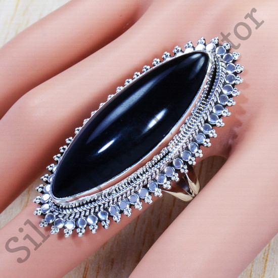Beautiful Black Onyx Gemstone New Designer Jewelry 925 Sterling Silver Ring SJWR-837
