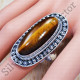 Anniversary Gift Jewelry Tiger Eye Gemstone 925 Sterling Silver Fine Ring SJWR-841
