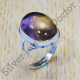 Authentic 925 Sterling Silver Ametrine Gemstone Jaipur Fashion Jewelry Ring SJWR-855
