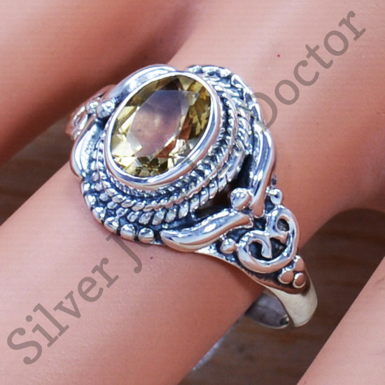 Beautiful Jewelry Citrine Gemstone 925 Sterling Silver Fancy Ring SJWR-922