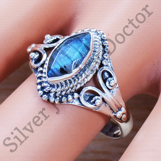 925 Sterling Silver Labradorite Gemstone Amazing Look Jewelry Ring SJWR-962