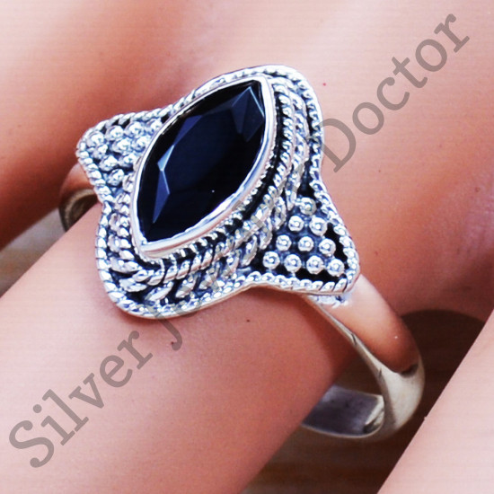 Black Onyx Gemstone 925 Sterling Silver Classic Look Jewelry Ring SJWR-989