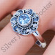 Blue Topaz Gemstone 925 Sterling Silver Jaipur Fashion Jewelry Ring SJWR-1011
