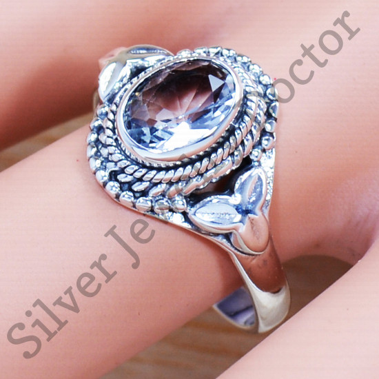 Crystal Gemstone Anniversary Gift Jewelry 925 Sterling Silver Ring SJWR-1022