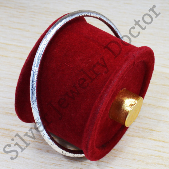 Anniversary Gift Oxidized 925 Sterling Silver Jewelry Fine Bangle SJWB-135