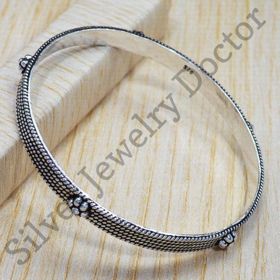 Jaipur Fashion Jewelry Pure 925 Sterling Silver Stylish Bangle SJWB-142