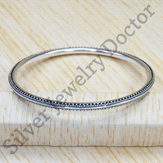 Anniversary Gift 925 Real Sterling Silver Jewelry Nice Bangle SJWB-150