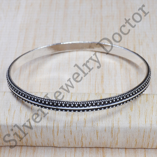 925 Sterling Silver Classic Look Jewelry Light Weight Bangle SJWB-164
