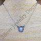 Authentic 925 Sterling Silver Traditional Jewelry Rainbow Moonstone Necklace SJWN-105
