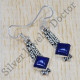 925 Sterling Silver Vintage Look Jewelry Lapis Lazuli Gemstone Earrings SJWE-219