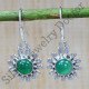 Casual Wear Jewelry 925 Sterling Silver Green Onyx Gemstone Earrings SJWE-226