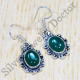 925 Real Sterling Silver Green Onyx Gemstone Traditional Jewelry Earrings SJWE-239