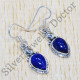Authentic 925 Sterling Silver Jewelry Lapis Lazuli Gemstone Earrings SJWE-249