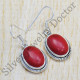 925 Sterling Silver Fine Jewelry Coral Gemstone Classic Earrings SJWE-310