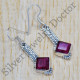 925 Sterling Silver Beautiful Ruby Gemstone Jewelry New Earrings SJWE-332