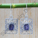 Amethyst Gemstone 925 Sterling Silver Antique Look Jewelry Earrings SJWE-338
