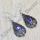 Amethyst Gemstone Authentic 925 Sterling Silver Beautiful Jewelry Earrings SJWE-362