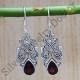 925 Sterling Silver Jewelry Garnet Gemstone New Designer Earrings SJWE-368