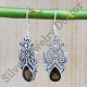 Indian Fashion 925 Sterling Silver Jewelry Smoky Quartz Gemstone Earrings SJWE-373