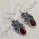 925 Sterling Silver Carnelian Gemstone Handcrafted Jewelry Earrings SJWE-374
