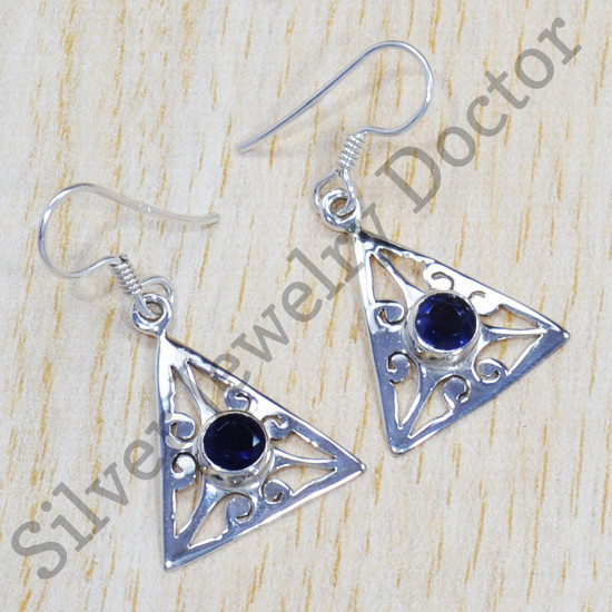 Amazing Look 925 Sterling Silver Jewelry Iolite Gemstone Earrings SJWE-375
