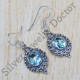 Indian Designer 925 Sterling Silver Jewelry Blue Topaz Gemstone Earrings SJWE-392