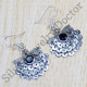 Genuine 925 Sterling Silver Stylish Jewelry Black Onyx Gemstone Earrings SJWE-403