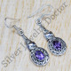 925 Sterling Silver Jewelry Amethyst Gemstone Beautiful Fancy Earrings SJWE-410