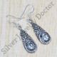 Crystal Gemstone Ancient Look Jewelry 925 Sterling Silver Earrings SJWE-436
