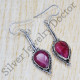Antique Look Jewelry Ruby Gemstone 925 Sterling Silver Earrings SJWE-449