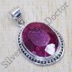 Corundum Ruby Gemstone 925 Sterling Silver Fancy Jewelry Pendant SJWP-657