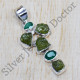 925 Sterling Silver Jewelry Rough Peridot And Multi Gemstone Pendant SJWP-660