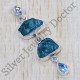 Blue Topaz And Rough Aquamarine Gemstone 925 Sterling Silver Jewelry Pendant SJWP-667