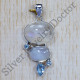 925 Sterling Silver Jewelry Rainbow Moonstone And Blue Topaz Gemstone Pendant SJWP-680