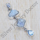 925 Silver Rough Rainbow Moonstone And Blue Topaz Gemstone Jewelry Pendant SJWP-682