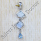 925 Silver Rough Rainbow Moonstone And Blue Topaz Gemstone Jewelry Pendant SJWP-682