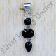 Classic Look Jewelry Black Onyx Gemstone 925 Sterling Silver Pendant SJWP-697