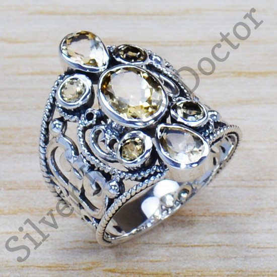 Citrine Gemstone 925 Sterling Silver Factory Direct Jewelry Ring SJWR-1272