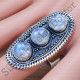Beautiful 925 Sterling Silver Rainbow Moonstone Jewelry Ring SJWR-1298