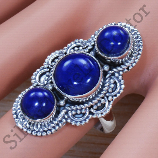 Anniversary Gift Jewelry Lapis Lazuli Gemstone 925 Sterling Silver Ring SJWR-1313
