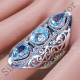 Blue Topaz Gemstone Pure 925 Sterling Silver Royal Jewelry Ring SJWR-1330