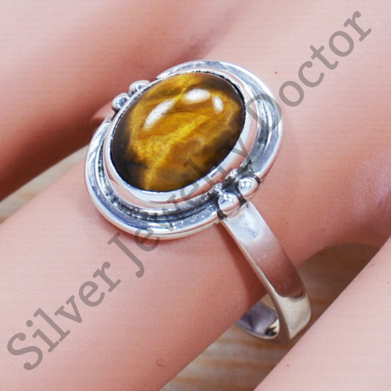925 Sterling Silver Factory Direct Jewelry Tiger Eye Gemstone Ring SJWR-1457
