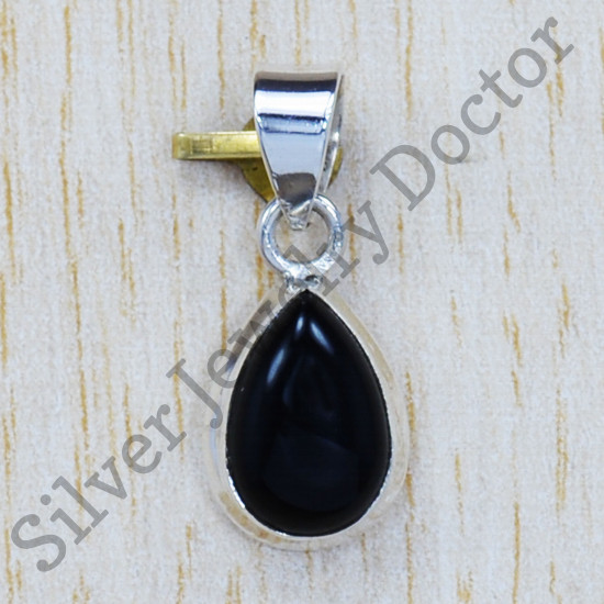 Beautiful Black Onyx Gemstone 925 Sterling Silver Jewelry Pendant SJWP-736