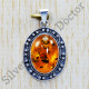Amber Gemstone Light Weight 925 Sterling Silver Jewelry Pendant SJWP-752
