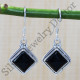 925 Sterling Silver Black Onyx Gemstone Ancient Look Jewelry Earrings SJWE-517